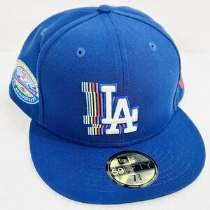 New Era Los Angeles Dodgers Rainbow Stadium 59FIFTY Fitted Hat Cap 7 3/4 Blue